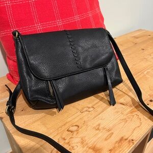 Black Leather Crossbody Bag